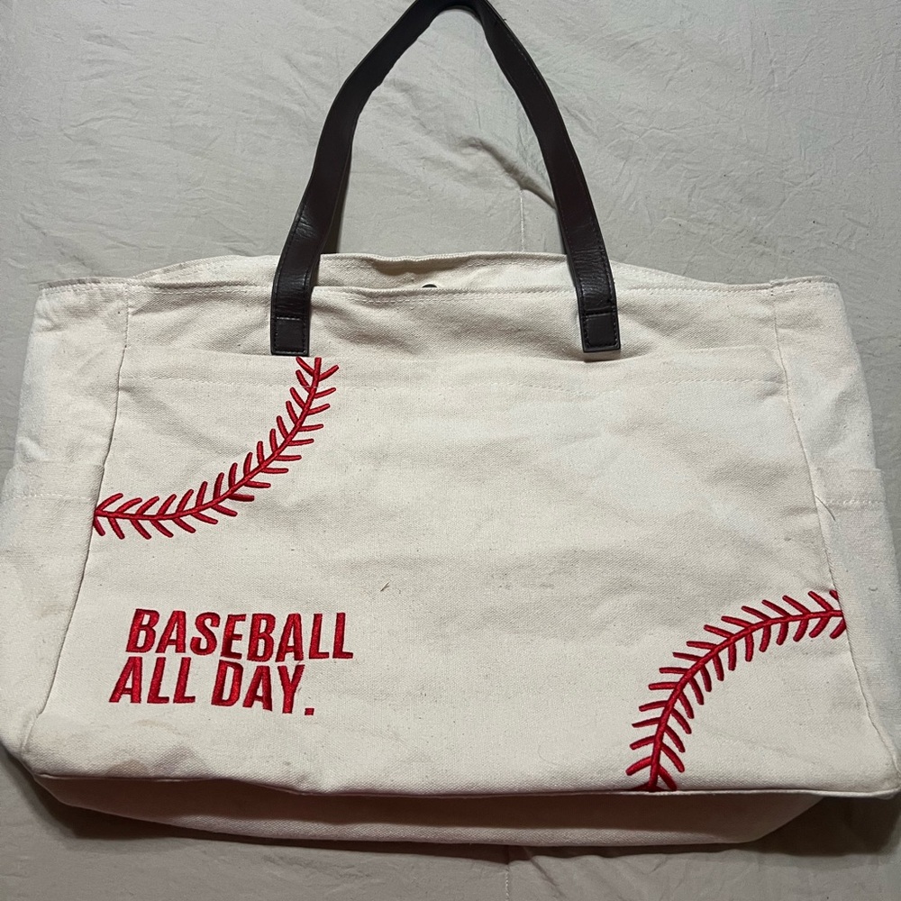 Baseball All Day Canvas Tote Bag